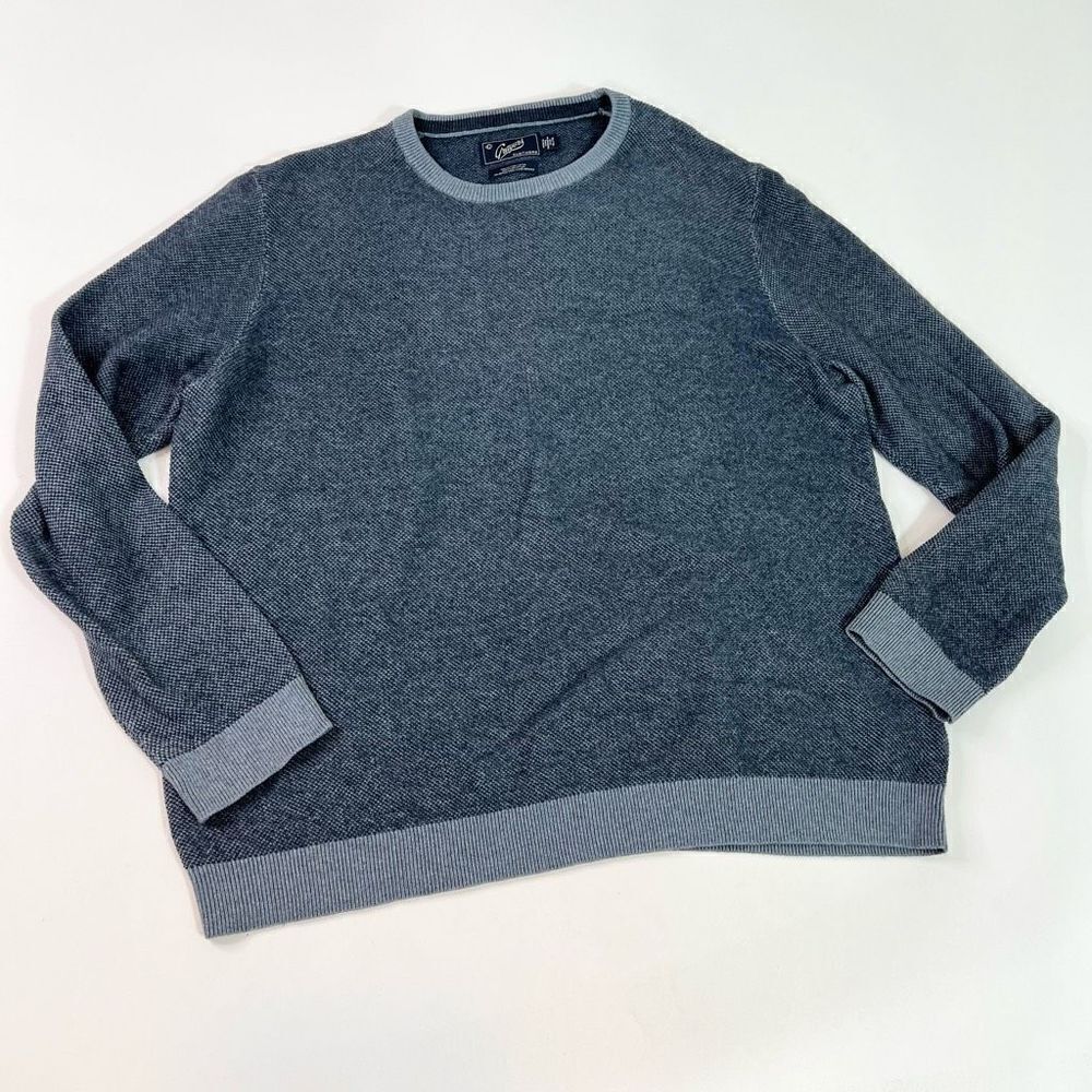 Grayers Clothiers Sweater Mens XL Blue Merino Wool Blend Crew Neck Pullover